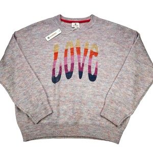 Sundry Colorful Love Crew Neck Sweater